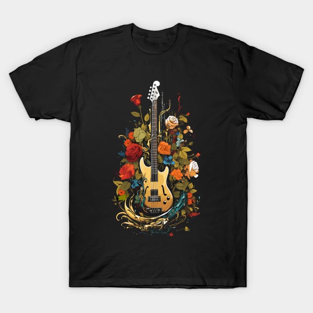 Guitar & Roses V2 T-Shirt by Peter Awax